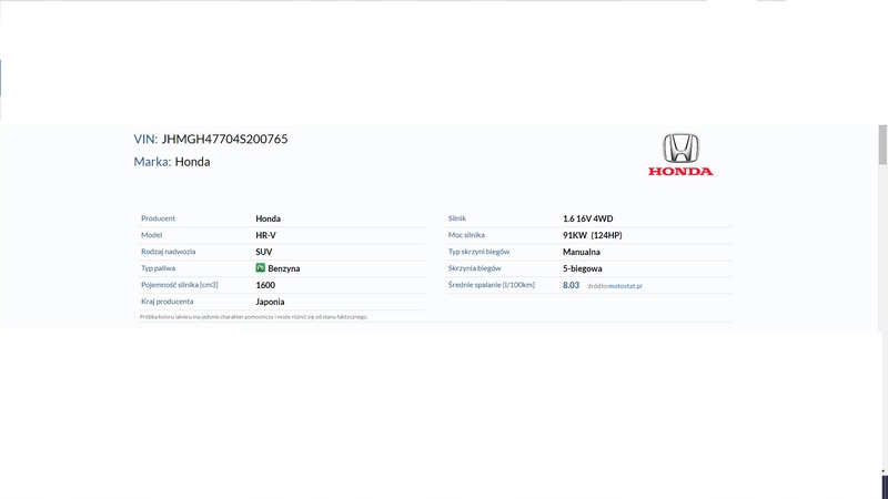 фото №5, Honda hr-v i 04 чверть лонжерон лівий перед