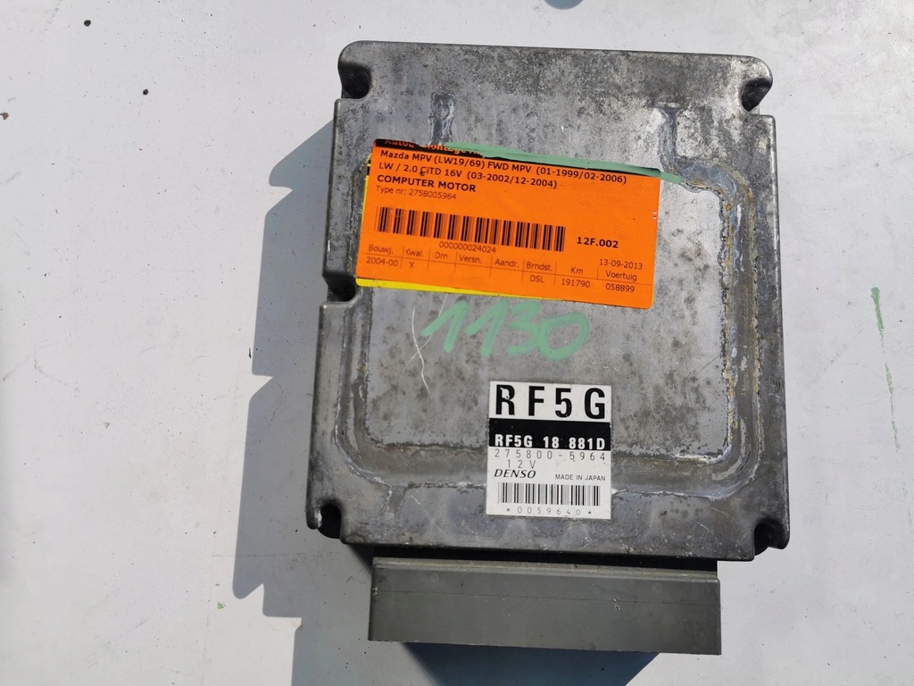 фото №7, Mazda mpv 2.0d rf5g18881d 275800-5964 бортовой компьютер ecu