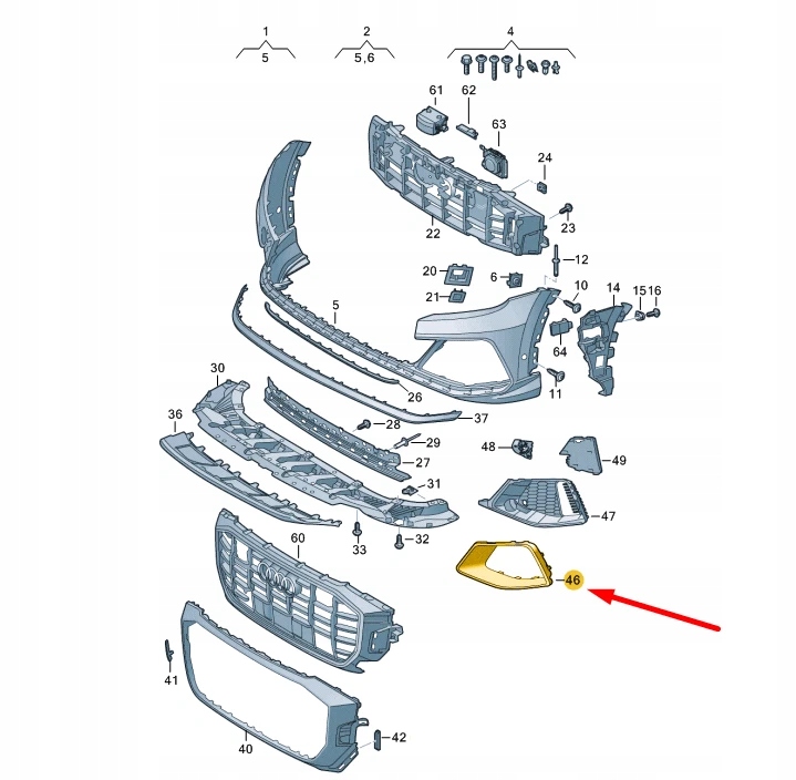 фото №11, Audi q8 бампер передний левый решётка радиатора декоративный рамка 4m8853257ru6 oem