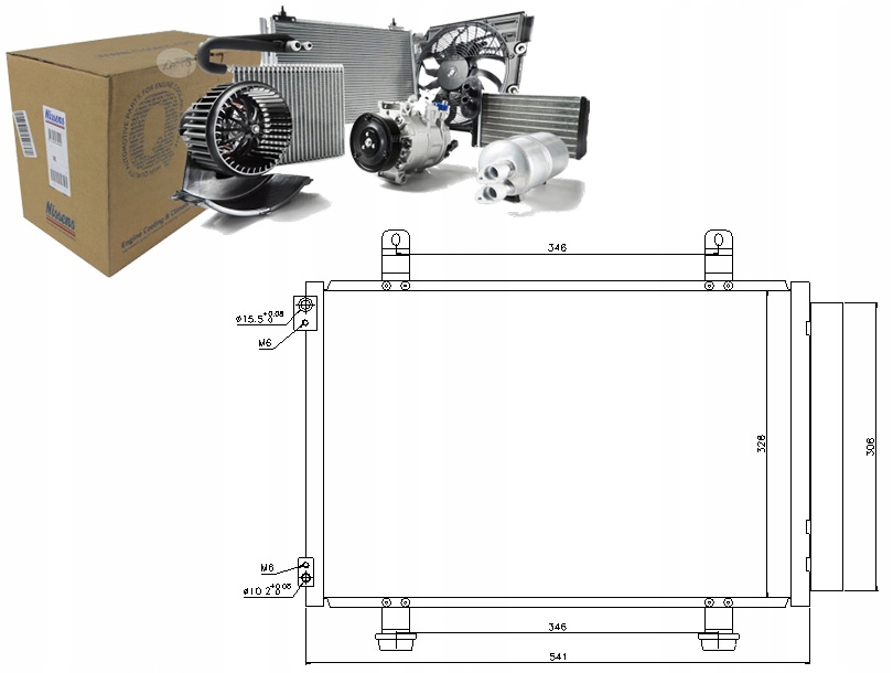фото №1, Конденсатор кондиционера opel agila 1.0 b h08