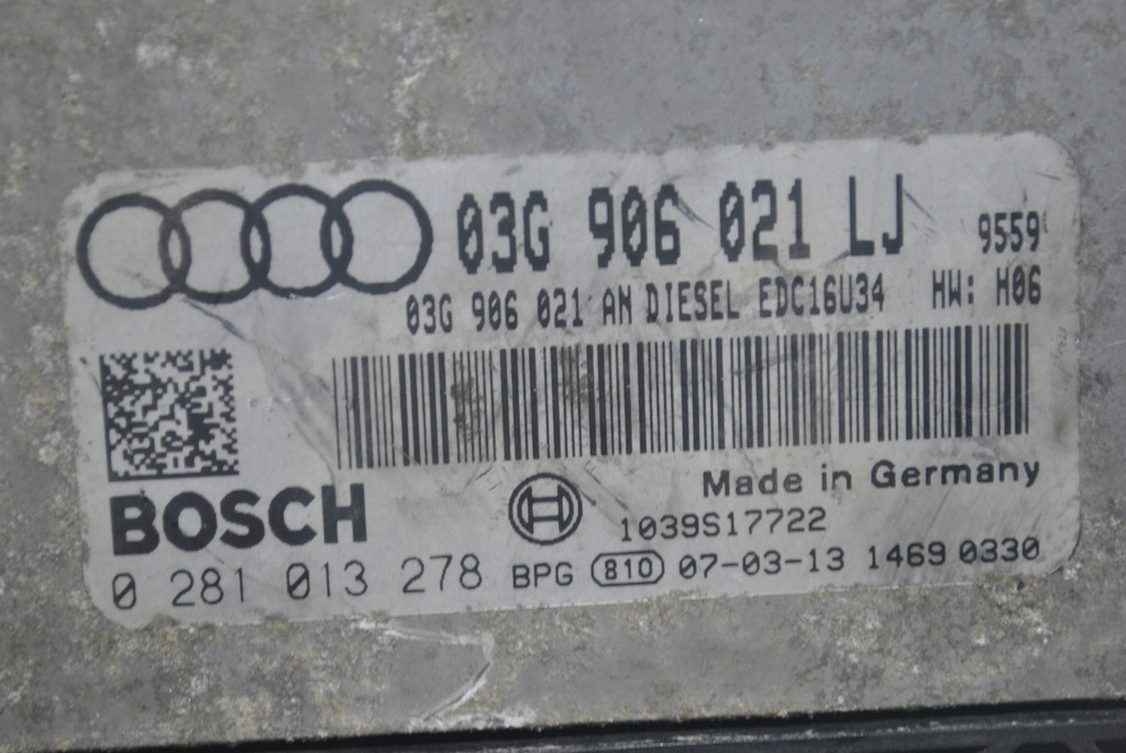 фото №7, Бортовий комп'ютер блок керування двигуна audi a3 8p 2.0 tdi 03g906021lj 0281013278