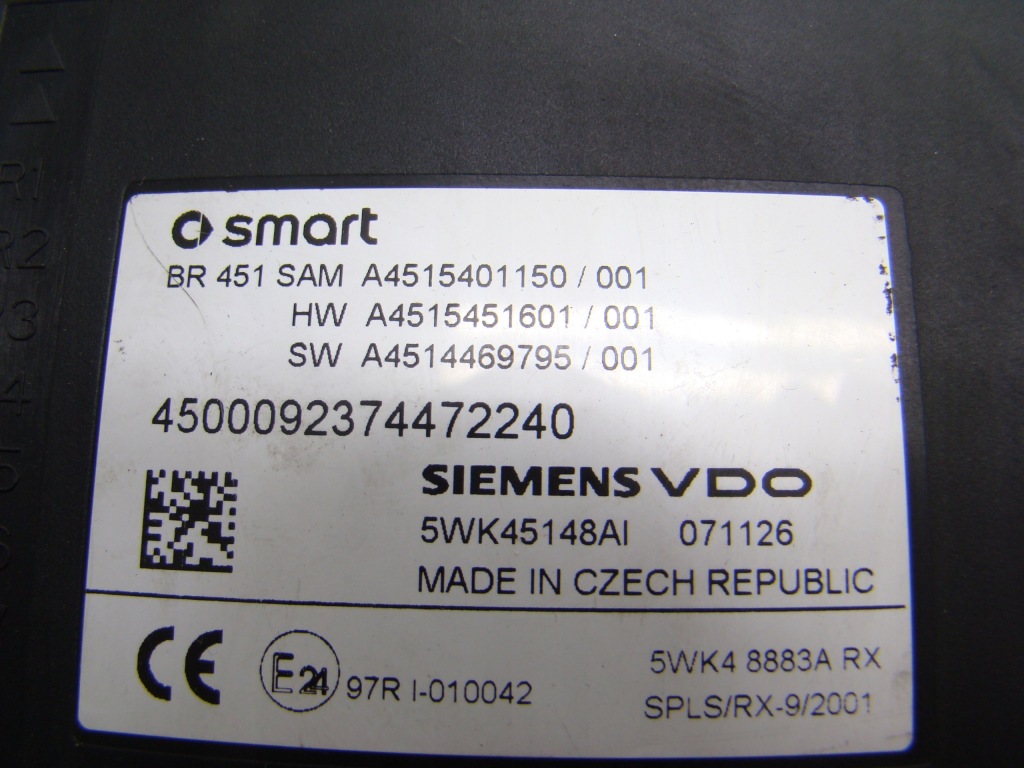 фото №3, Smart fortwo - модуль sam bsi a4515401150 5wk45148ai