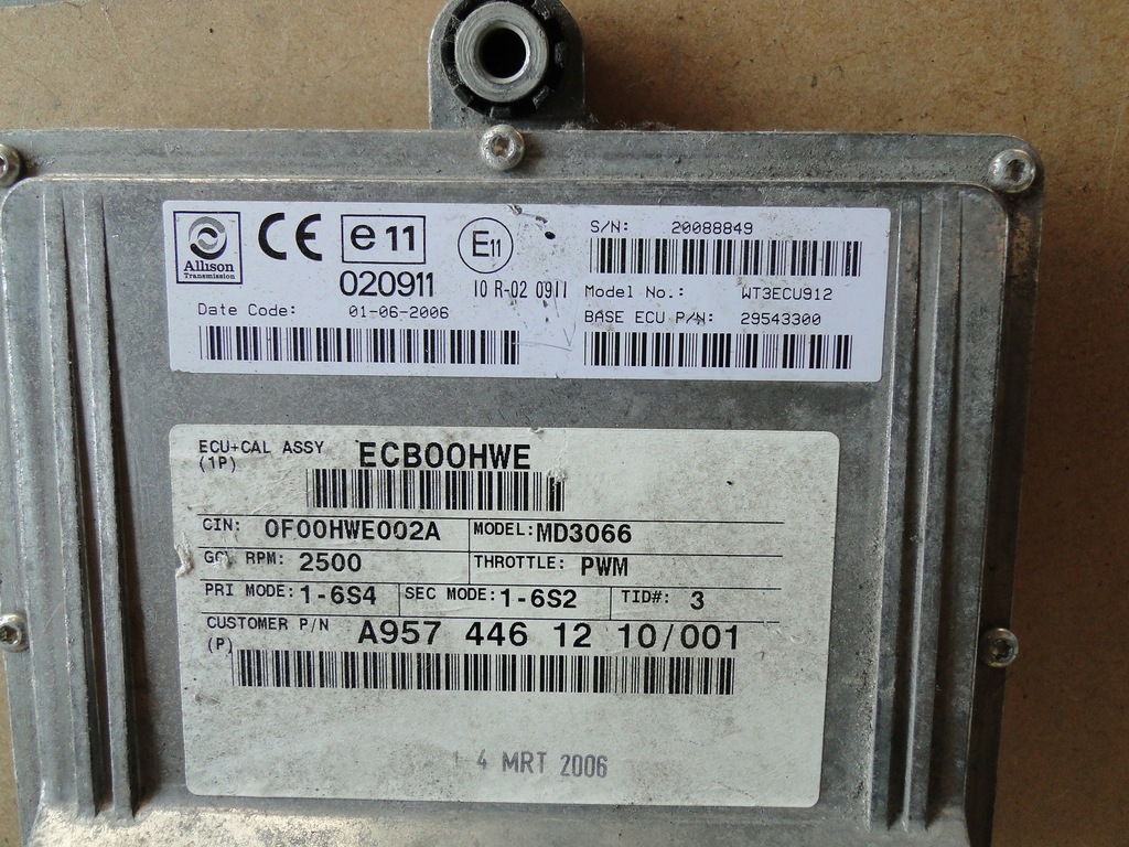 фото №5, Блок управления коробки передач allison wt3ecu911a