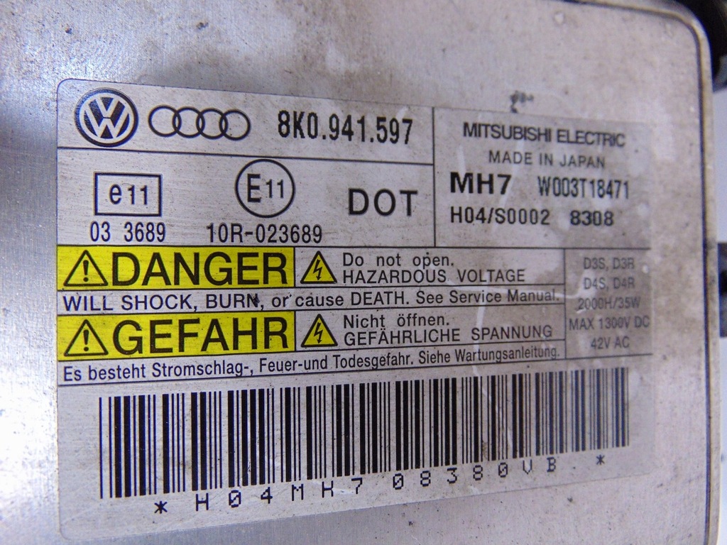 фото №14, Лампа права перед bi ксенон audi a4 b8 europa 8k0941004c комплектна