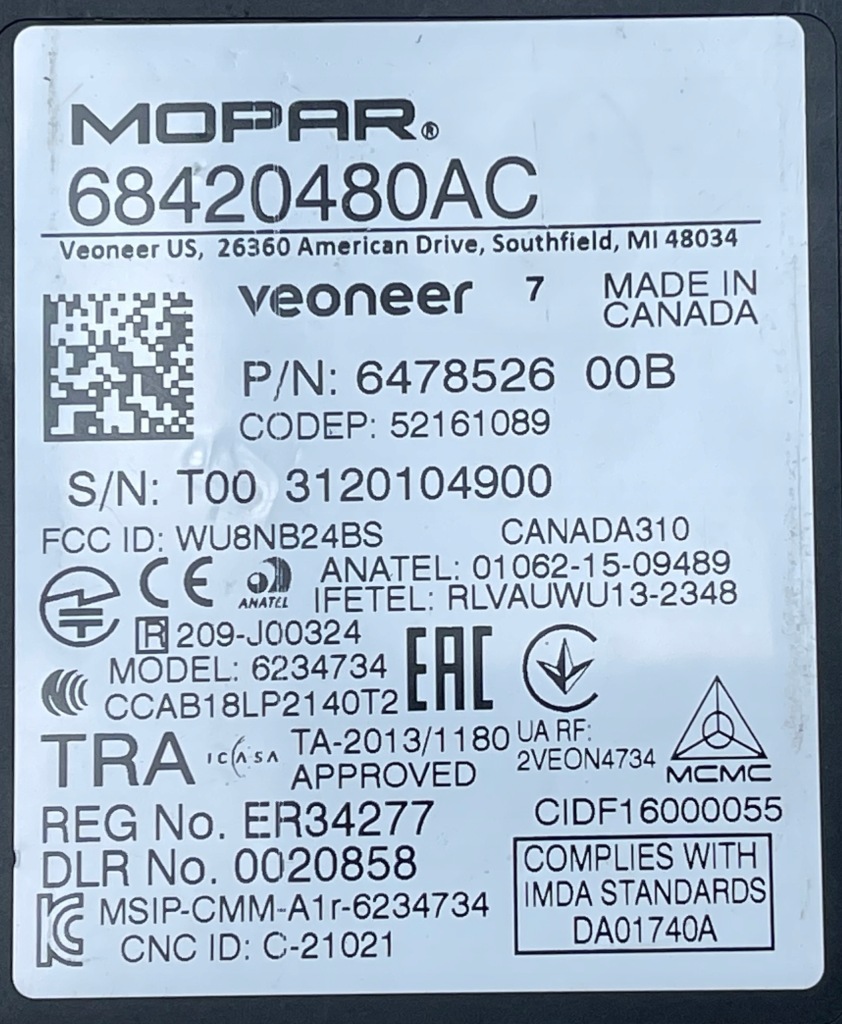 фото №3, Jeep compass ii датчик мертвого pola радар датчик 68420480ac