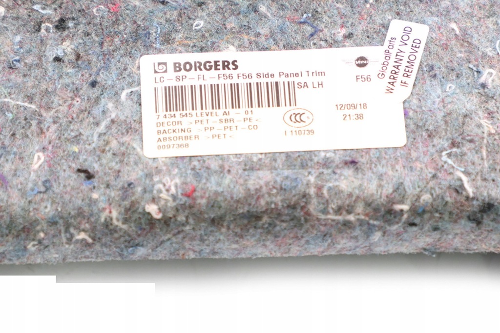 фото №10, Mini f56 обшивка обивка багажника левая 7434545