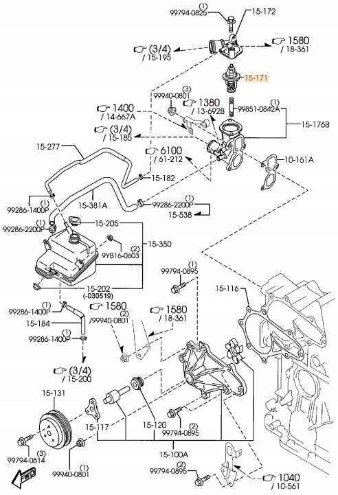 фото №3, Термостат mazda rx-8 se 1.3 renesis оригінал