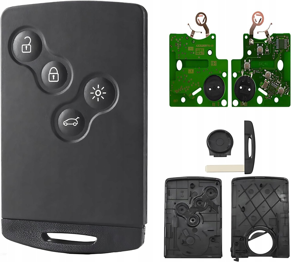 фото №1, Карта з електроніка i 4 кнопками 4a aes 433 mhz renault clio 4 captur