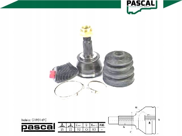 Pascal набір шарнір привідний fiat marea 1.6 100 Ціна