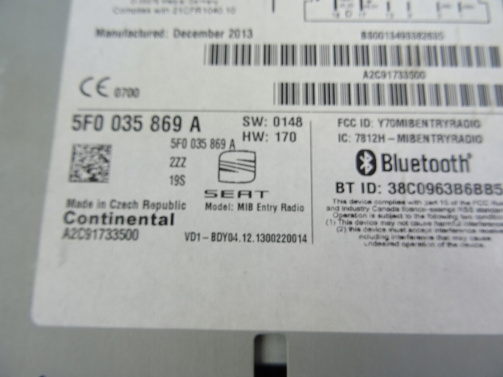фото №4, Seat leon iii 3 kombi радио cd проигрыватель мультимедиа 5f0035869a