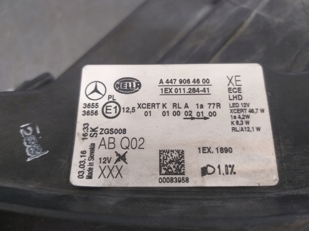 фото №6, Лампа перед левая mercedes v klasa w447 full led