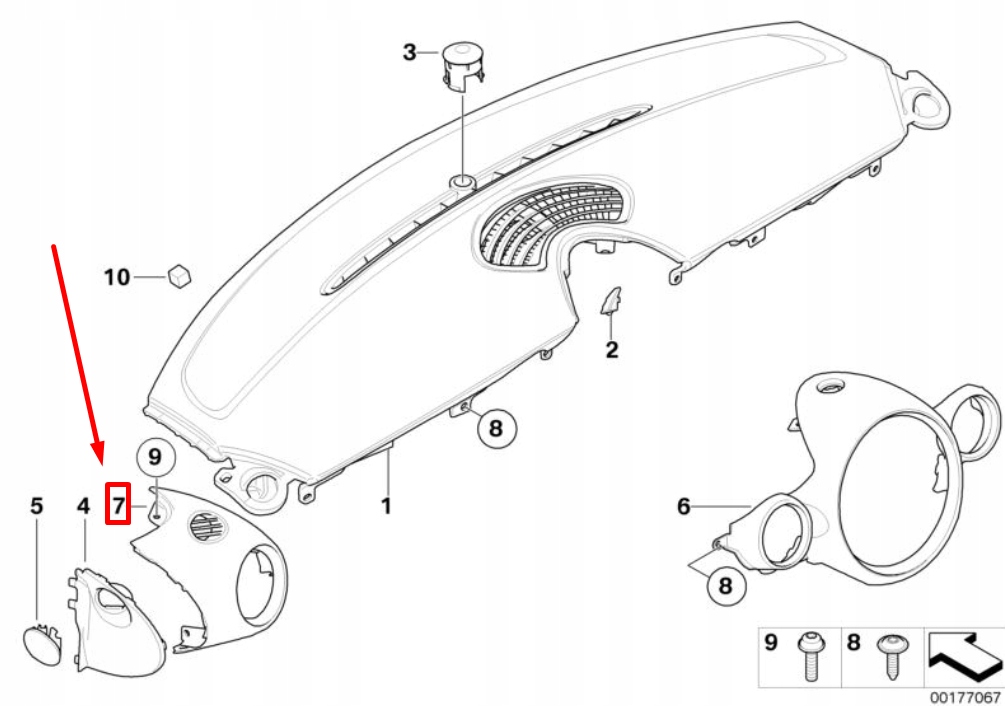 фото №6, Mini cabrio r57 передняя левая защита выход воздуха na панель 51452752799