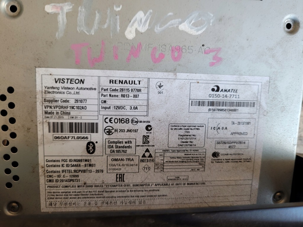 фото №3, Радіо радіопрогравач renault twingo iii 281150778r