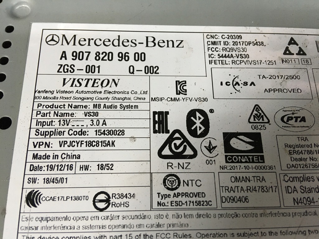 фото №3, Mercedes sprinter 907 910 радио usb 9078209600