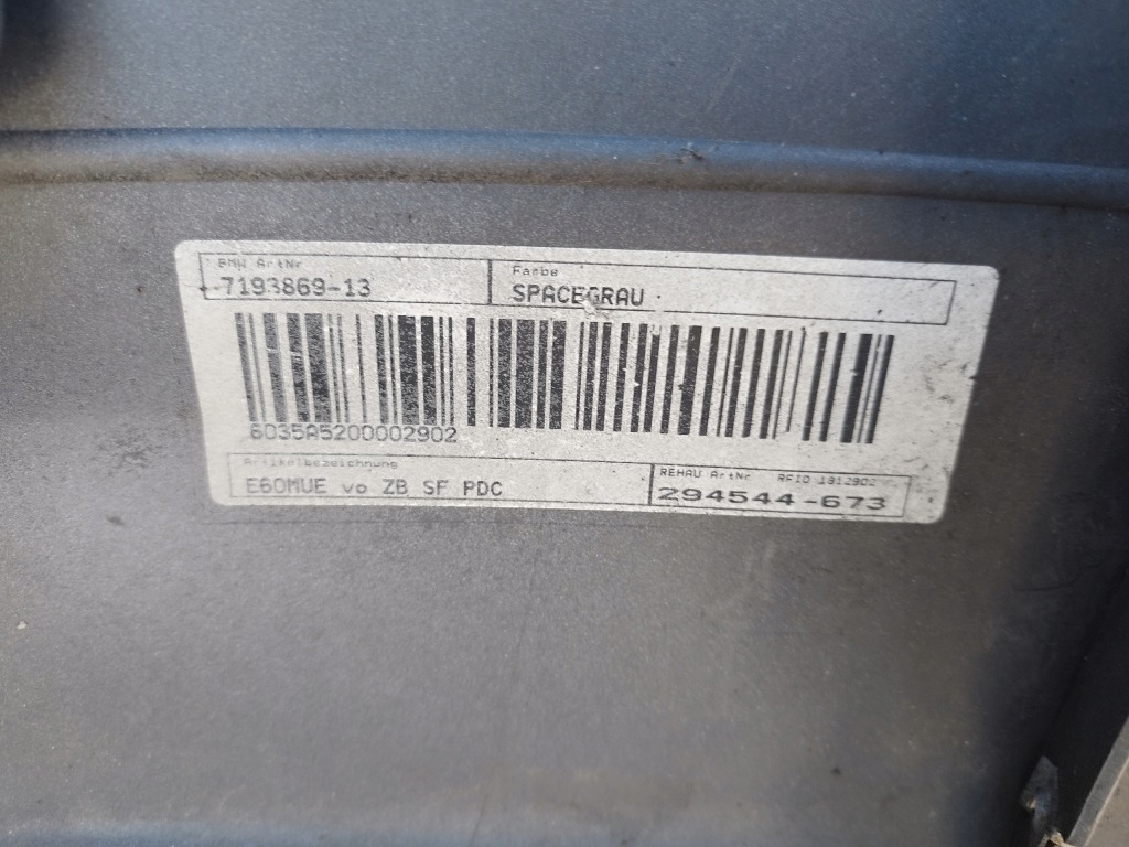 фото №16, Бампер перед bmw 5 e60 e61 lift 2007-2010 a52/7 spacegrau pdc омыватель