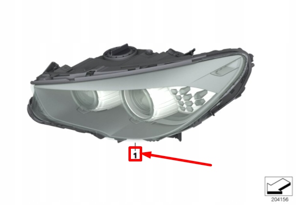 фото №10, Bmw 5 gran turismo f07 передняя часть left фара rhd 63117199603 7199603