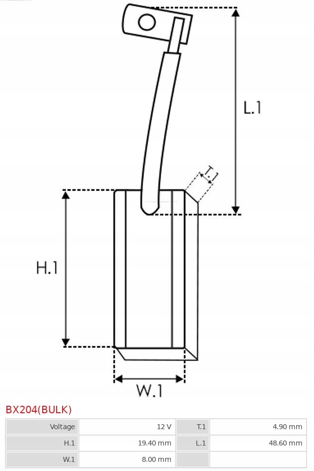 фото №2, Щітка вугільна, генератор as-pl bx204 bulk