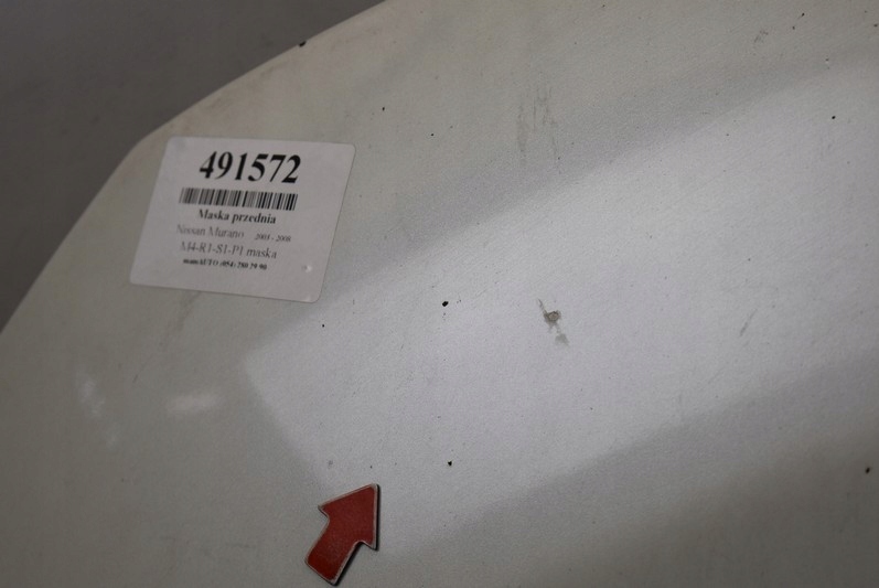 фото №7, Капот крышка двигателя белый nissan murano z50 03-08