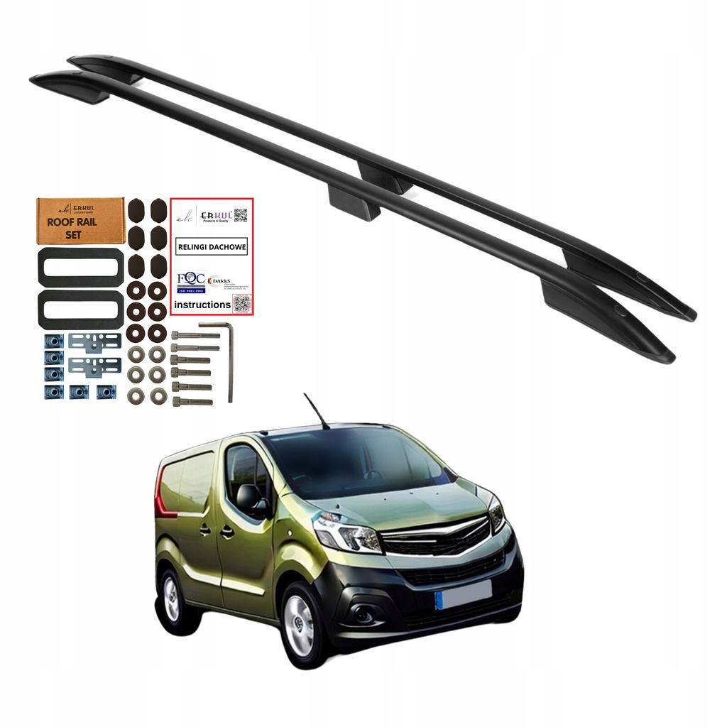 фото №1, Рейлінги дахові opel vivaro renault trafic fiat talento 2014- long чорні