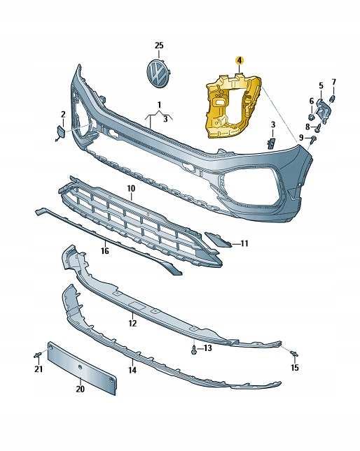 фото №2, Направляющая направляющая бампера vw t-roc r pl