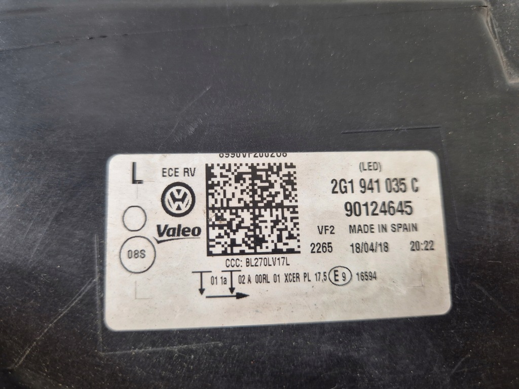 фото №10, Лампа ліва перед full led vw polo vi gti 2g1941035c