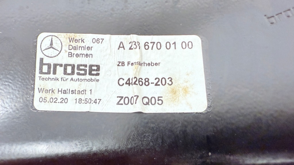 фото №6, Mercedes w238 coupe подъемник окон левый задняя задний a2386700100