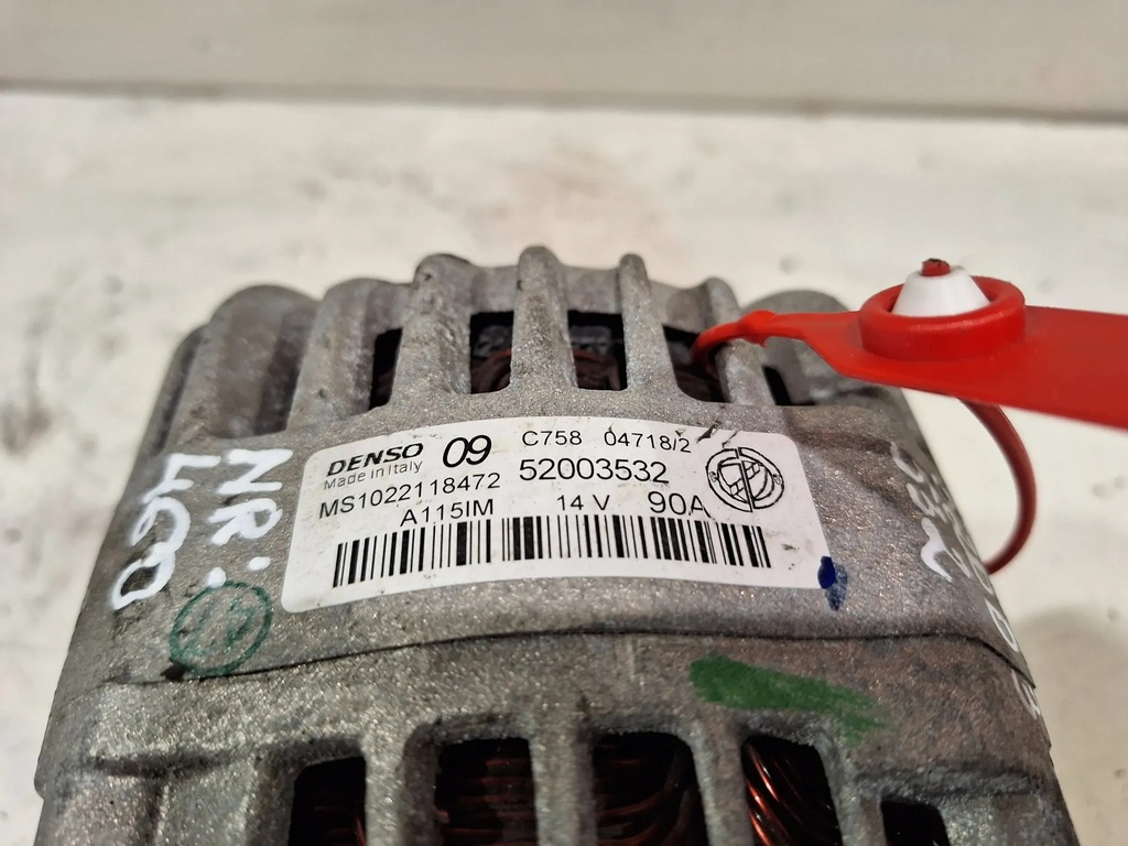 фото №6, Генератор denso 52003532 90a fiat doblo ii 1.4 8v 10-