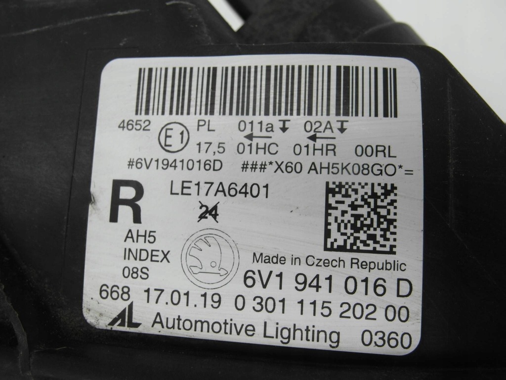 фото №10, Skoda fabia 3 lift idealna обычная led лампа передняя правая 6v1941016d nr70