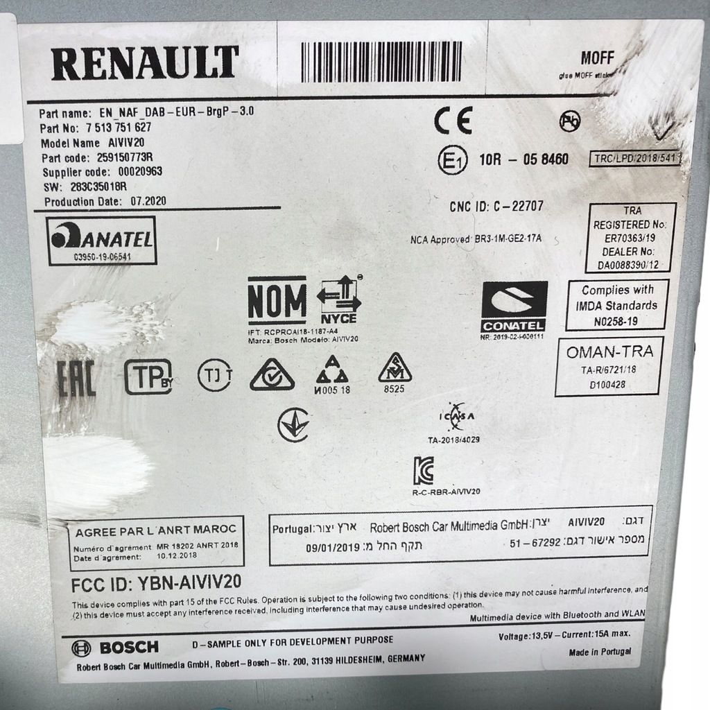 фото №14, Nowe оригінальний номер радіо навігація renault trafic iv 259150773r