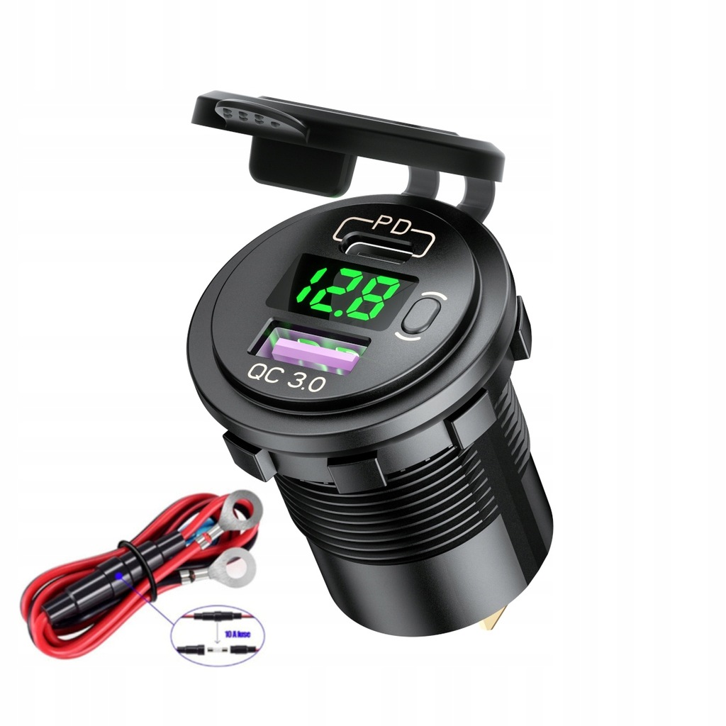 фото №2, Разъём зарядное устройство автомобильная usb c 3.0 pd