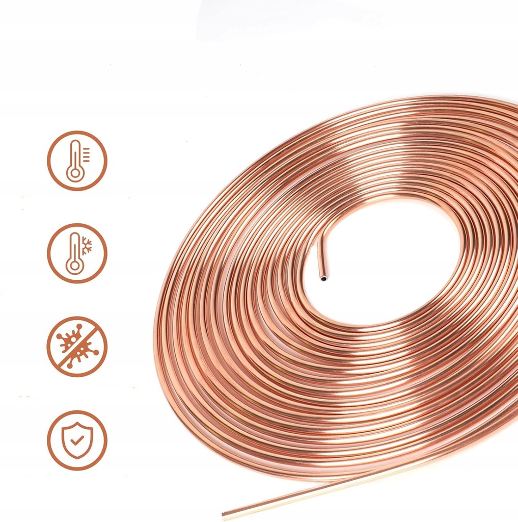 фото №9, Трубка медная na провода тормозные krążek 5m + 10szt наконечников m10x1