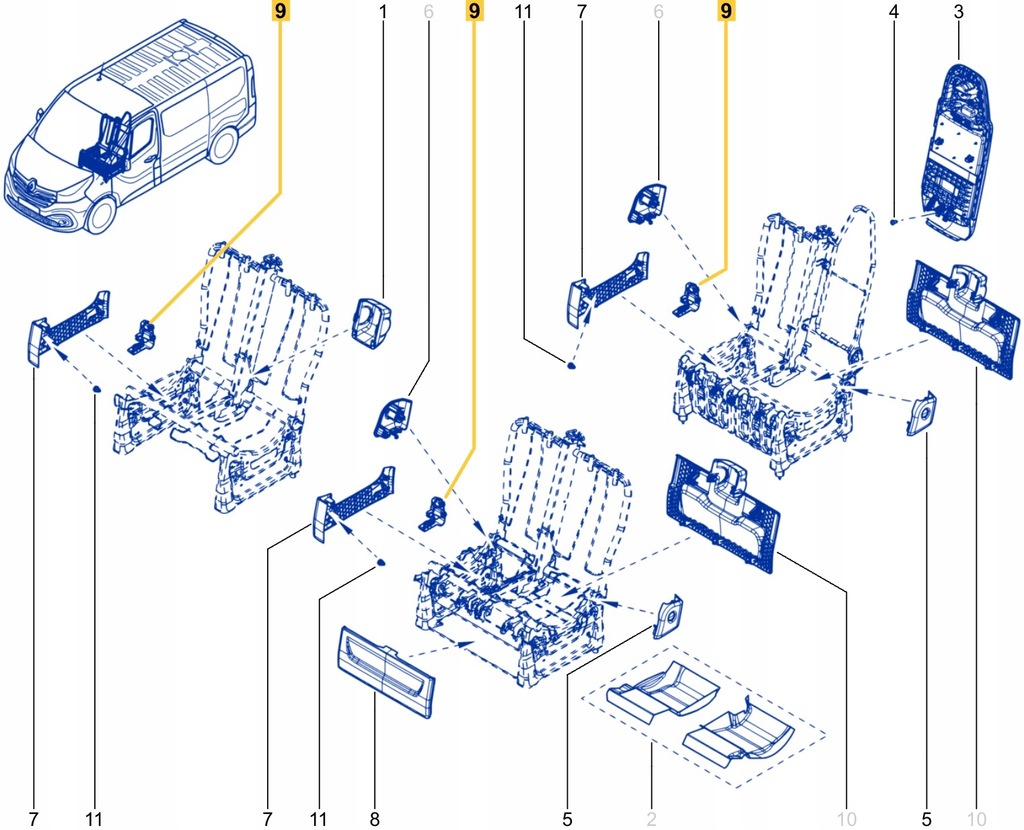 фото №12, Защита кронштейн сиденье пассажира renault trafic iii lift iv nissan nv300