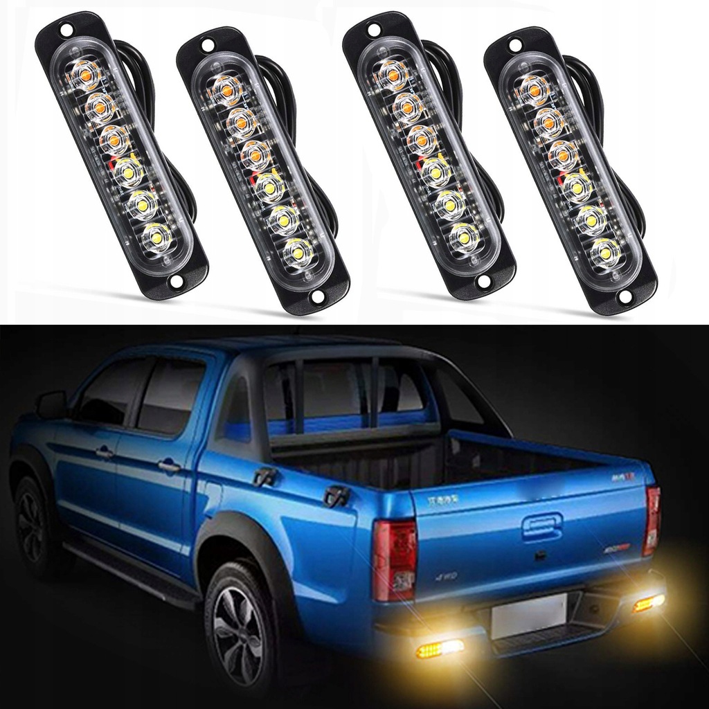 фото №11, 4x лампа противотуманная 6 led 12v-24v stroboskopowa лампа свет заднего вида