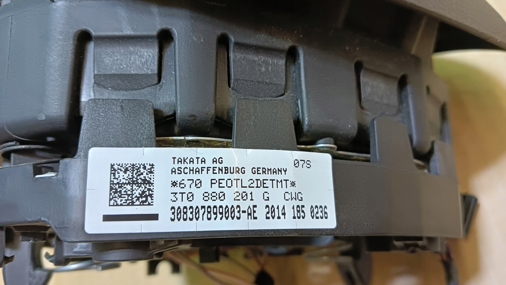 фото №10, Подушка подушка безопасности водителя skoda superb ii lift жгут руля 3t0880201g