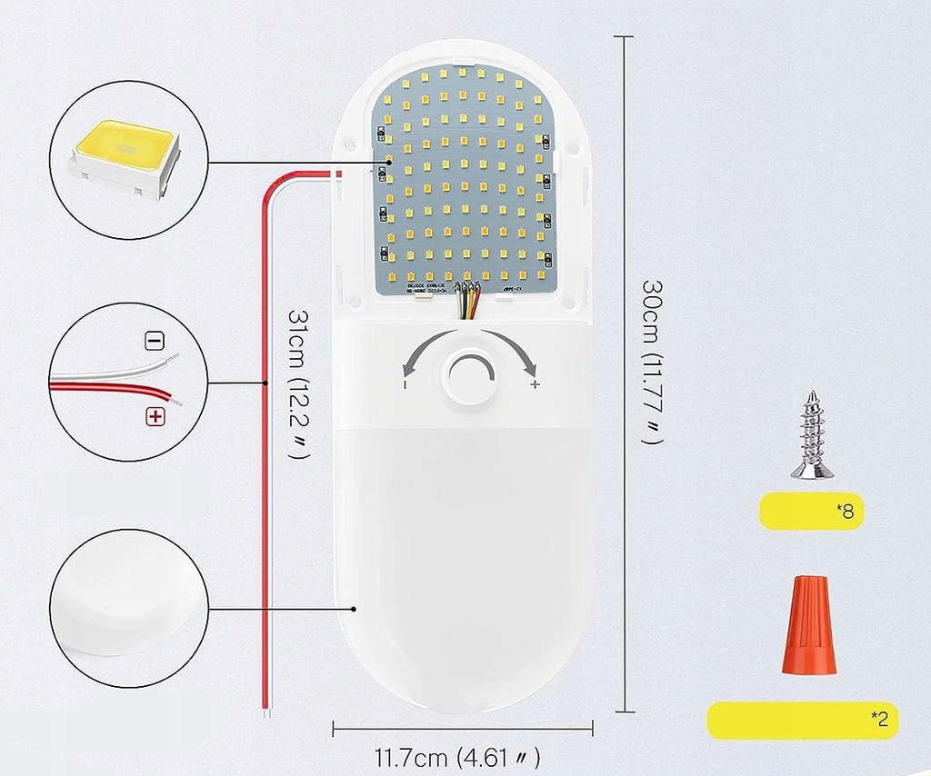 фото №11, Лампа освітлення салону діодна do kampera łodzi причепа ściemnialna