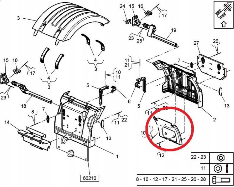 фото №2, Крыло задний внутренний. renault range t volvo fh 13-