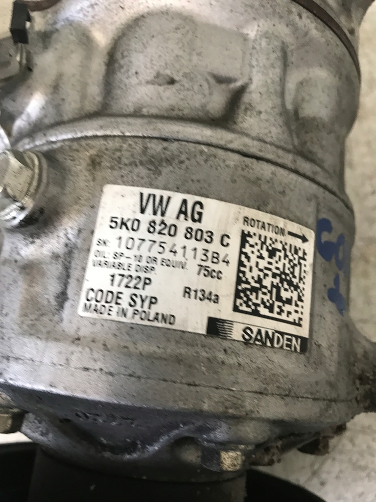 фото №7, Компресор кондиціонера vw golf plus 5k0820803c