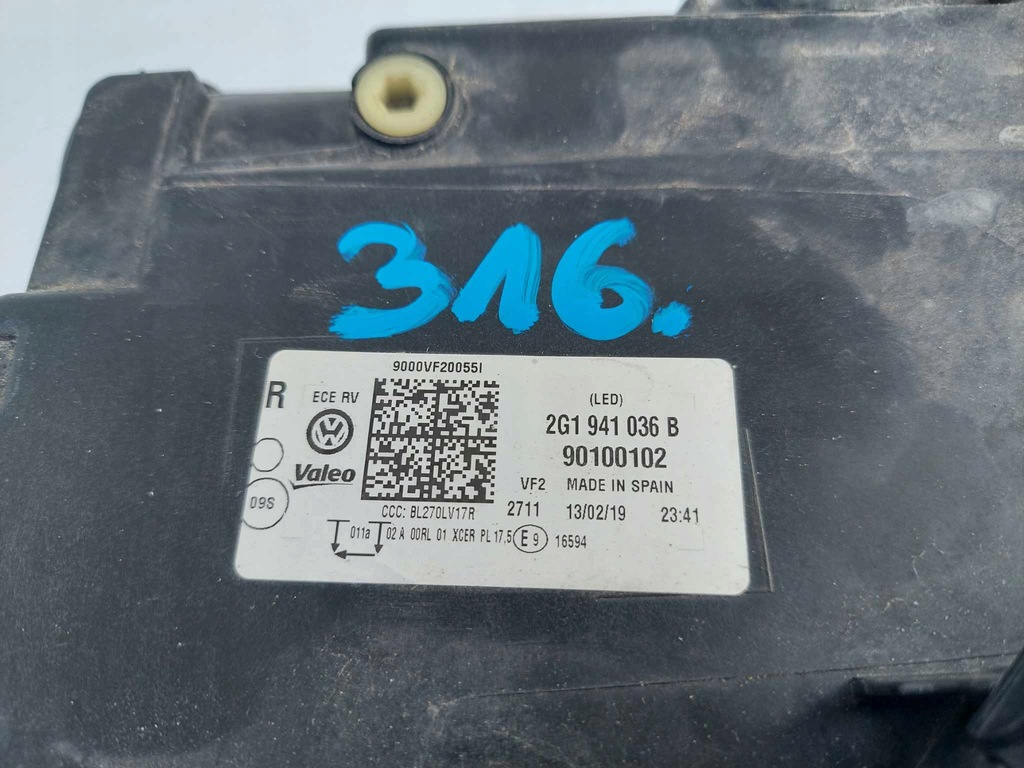 фото №11, Vw polo vi 2g лампа права перед передня full led