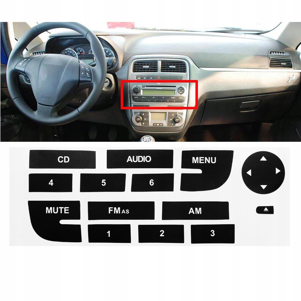 фото №2, Наклейки naprawcze радио набор na панель радио do fiat grande punto ii 2