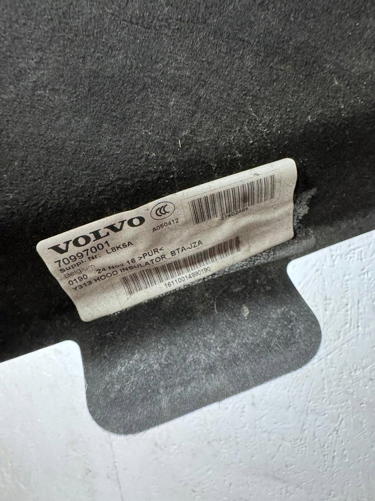 фото №9, Шумоизоляция капот volvo xc60 i 2013-2017 31402485