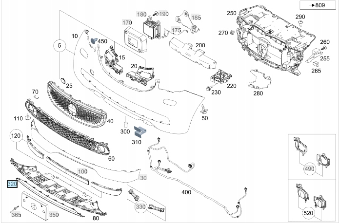 фото №1, Молдинг бампера хром smart forfour w453