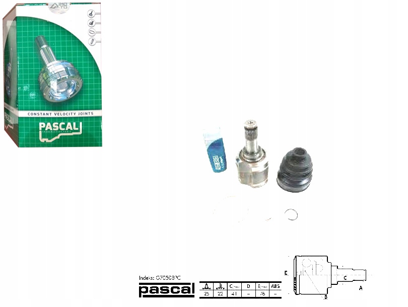 фото №1, Pascal шарнир приводной внутренний hyundai accent