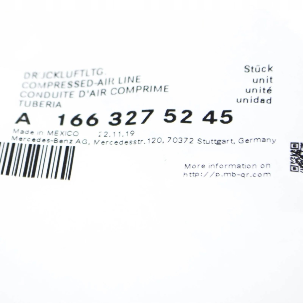 Mercedes-benz gle w166 шланг компрессора воздуха a1663275245 оригинальный Киев