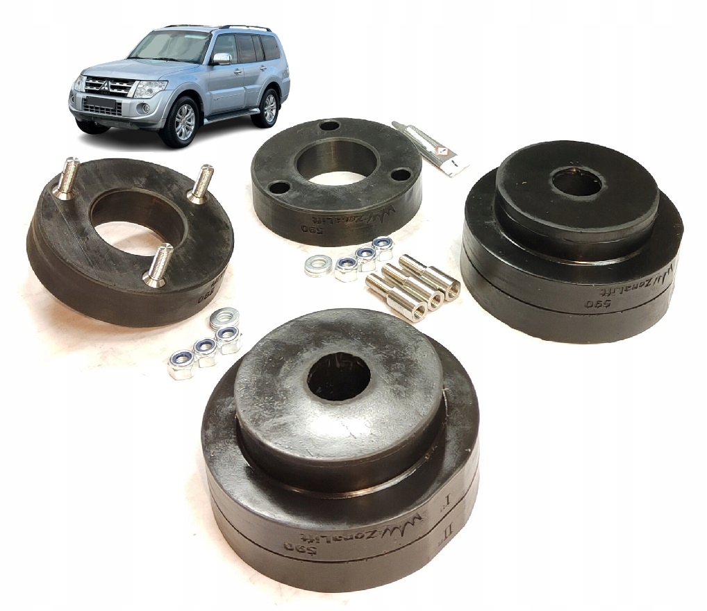 фото №15, Mitsubishi pajero 4 p4 v80 iv прокладки pod пружины 50mm lift 2 cale
