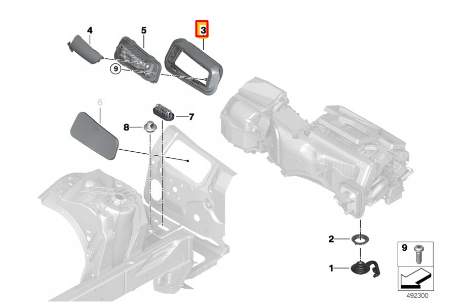 фото №8, Bmw x5 g05 рама ущільнювальна 64319389366