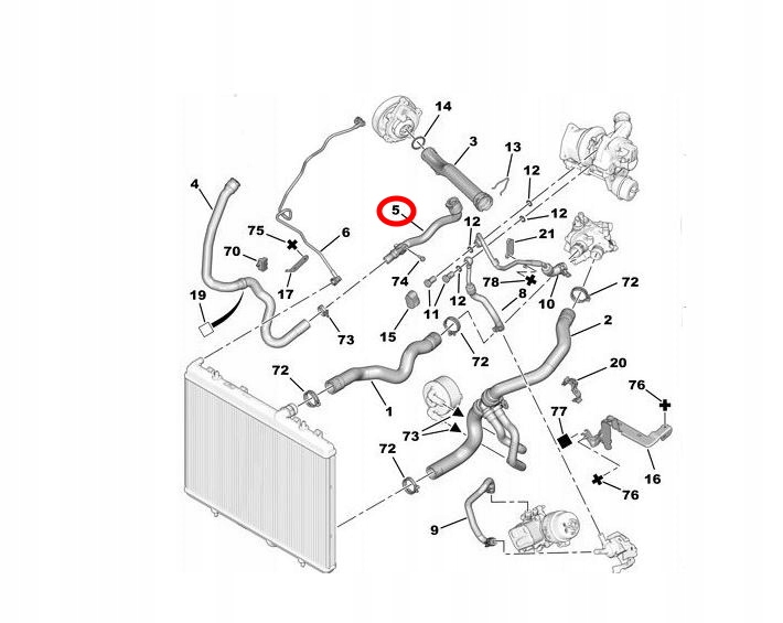 фото №4, Wąż труба шланг водяной citroen c3 picasso 1,6 vti