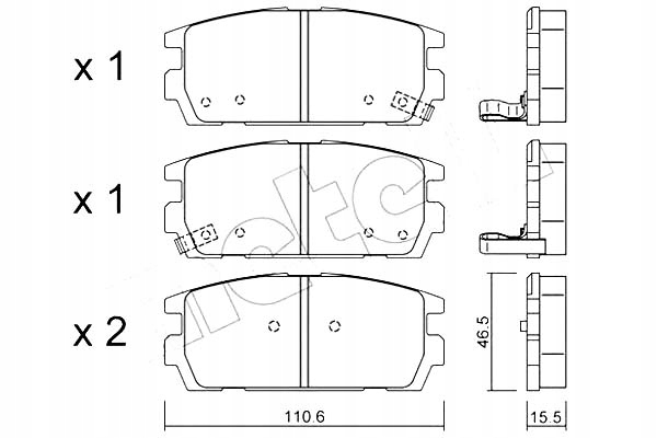 фото №1, Гальмівні колодки гальмівні hyundai terracan 01- задня metelli