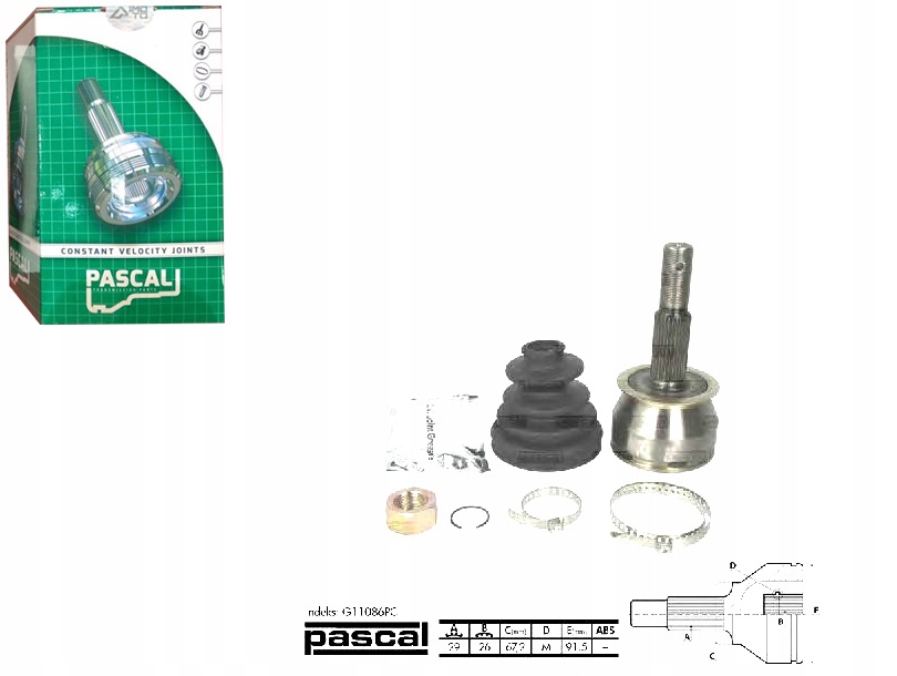 фото №1, Pascal шарнир приводной наружный nissan navara n