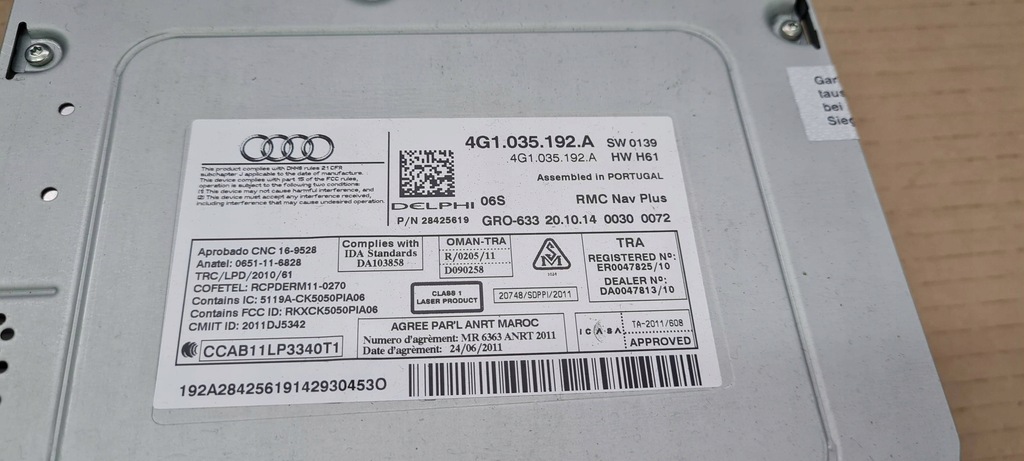 фото №6, A6 c7 4g lift мультимедиа считыватель модуль mmi навигации 4g1035192a a7 4g