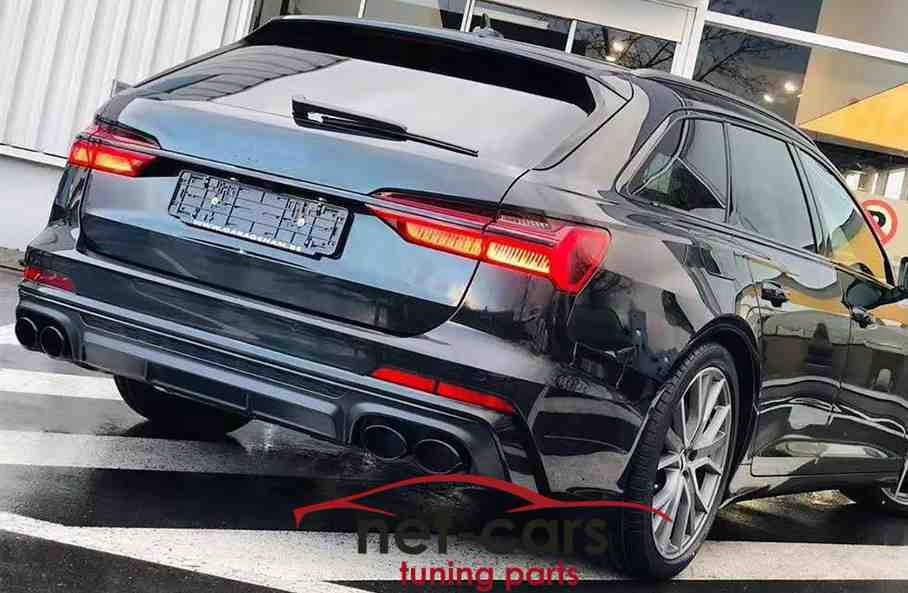 фото №11, Дифузор спойлер audi a6 c8 18- wz rs6 pod бампер s line s6 чорний tdi tfsi